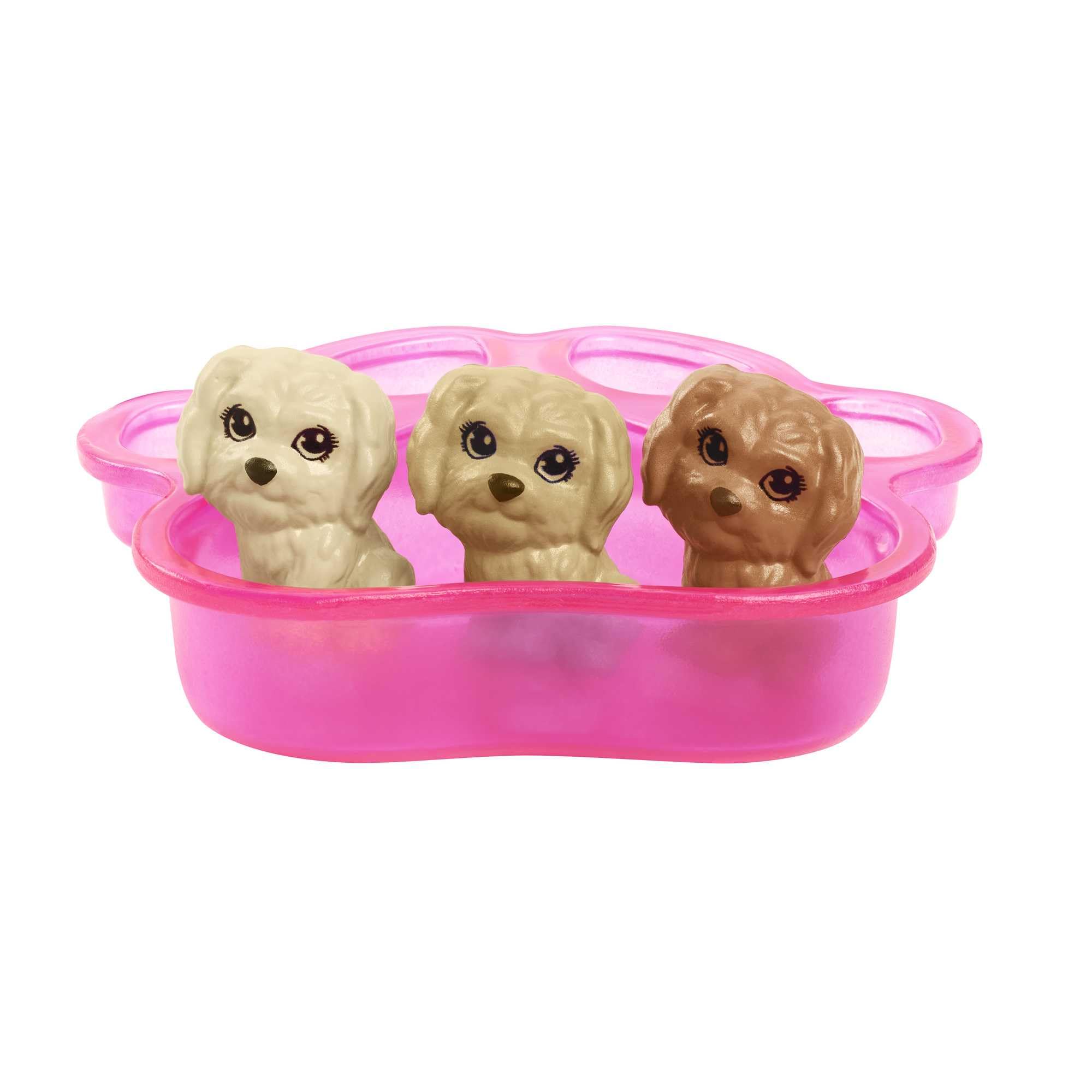 Barbie Newborn Pups puppy 3 carrier ready for on-the-go care.