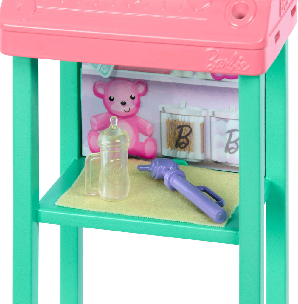 Overhead mobile stars add visual appeal during playtime.