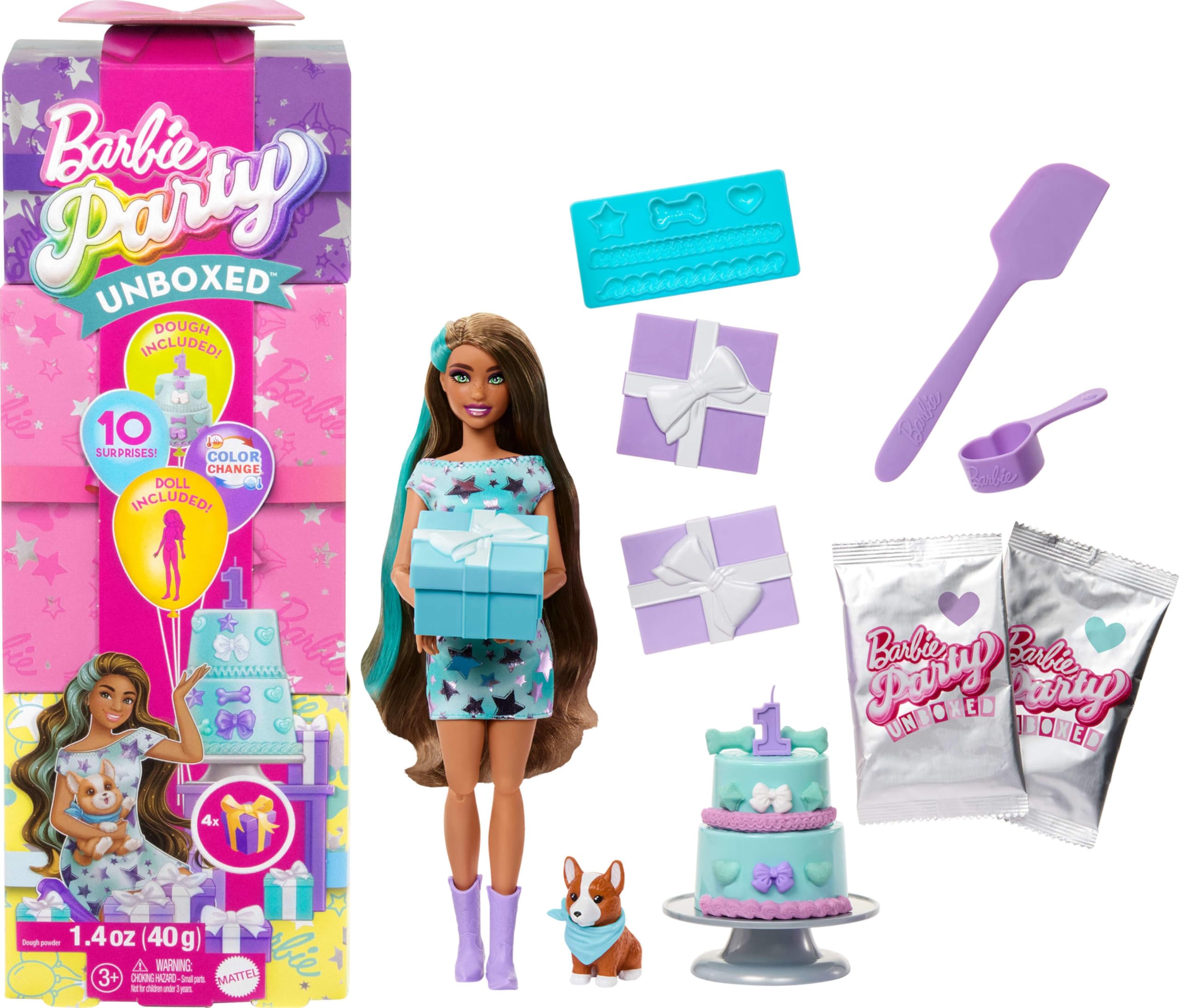 Barbie Party Unboxed Pet Birthday box reveals 10 surprises for creative play