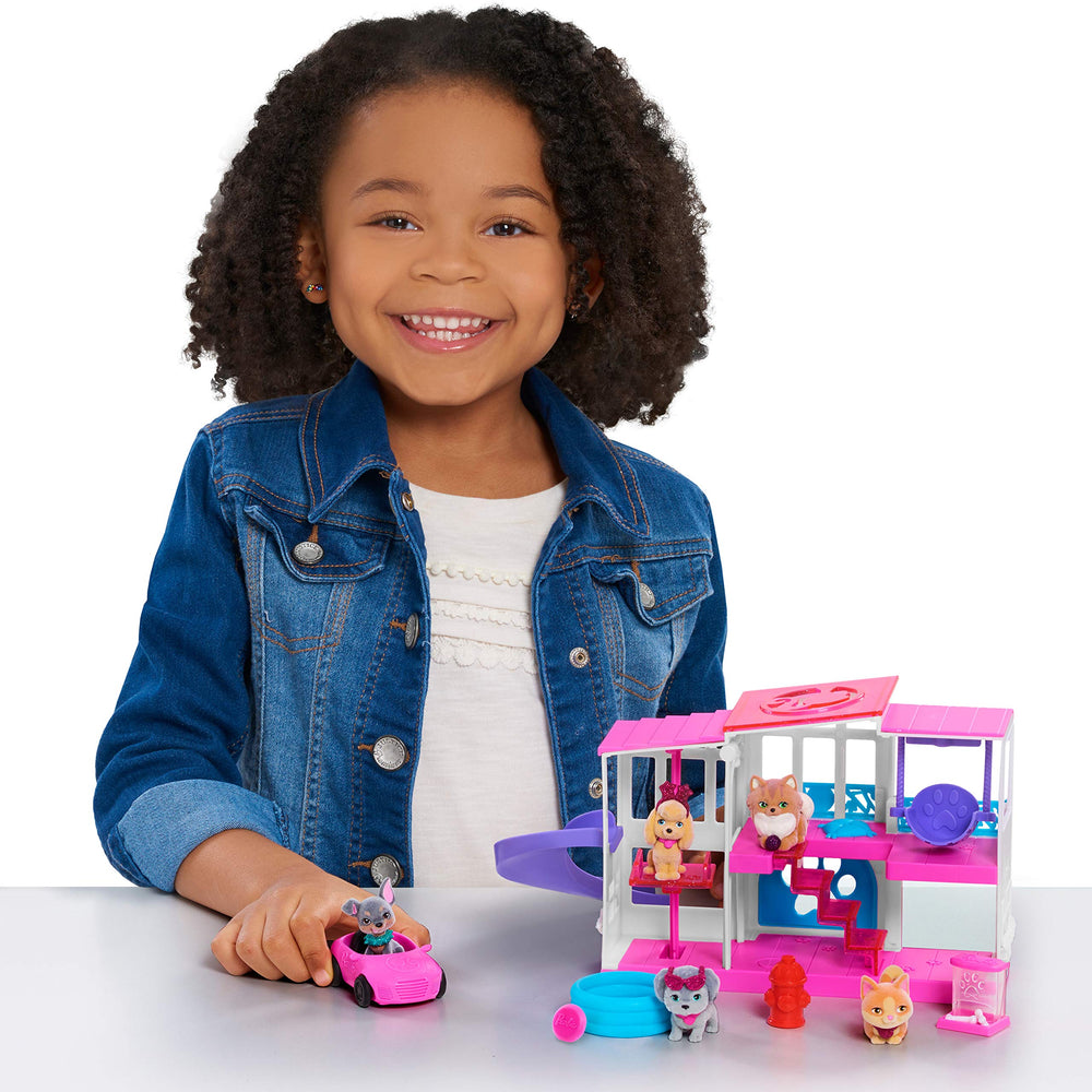 Barbie Pet Dreamhouse interior showing elevator for moving pets