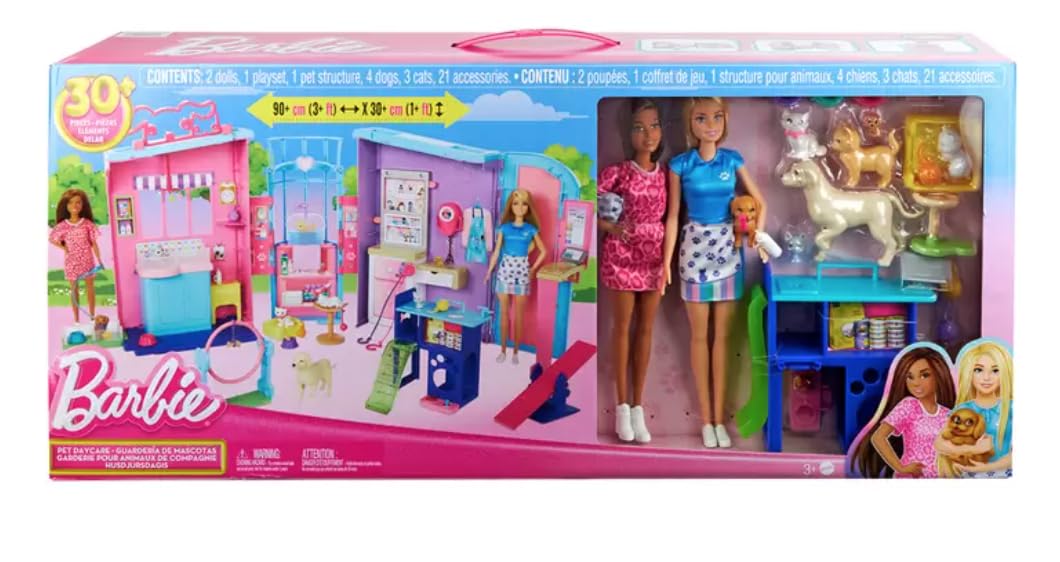Barbie Pet Nursery Playset with dogs and cats for imaginative play and storytelling