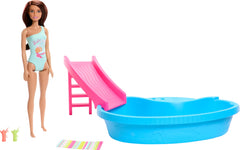 Barbie pool playset pool fosters quick water play for creative stories.