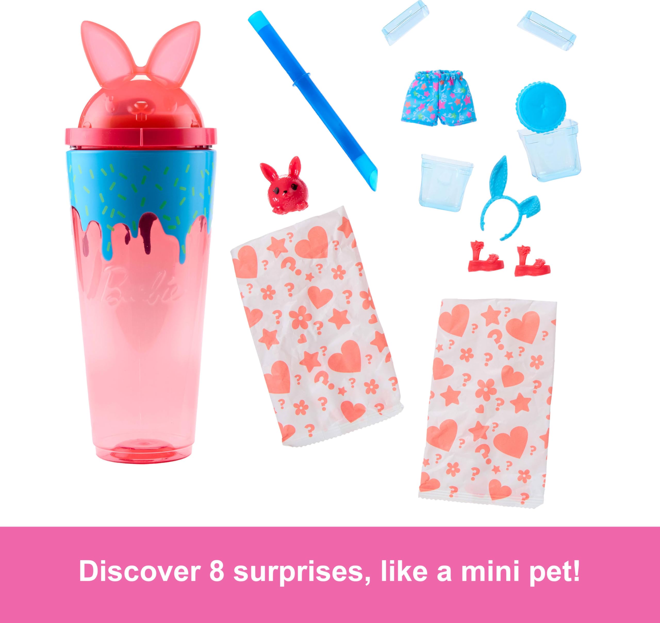 Barbie Pop Reveal ice cubes reveal shorts and shoes for a surprise fashion moment.