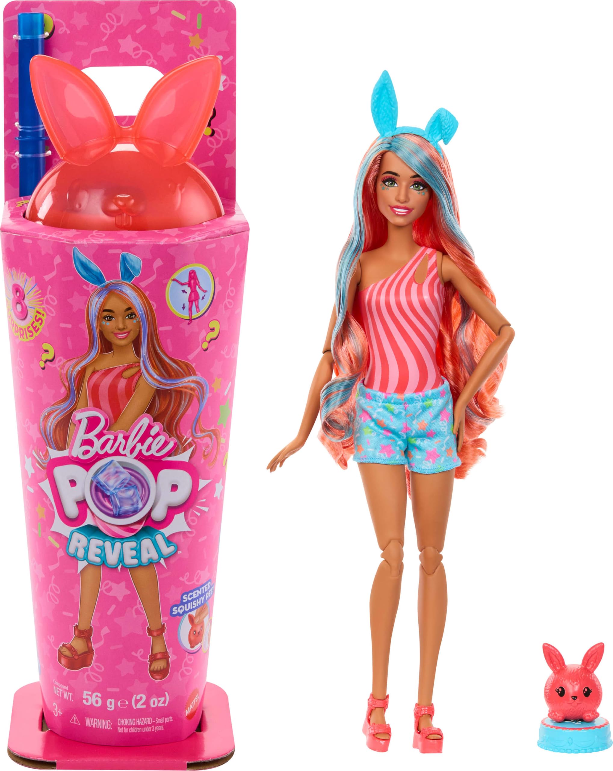 Barbie Pop Reveal Shakes cup with slime provides a tactile unboxing and scent tease.