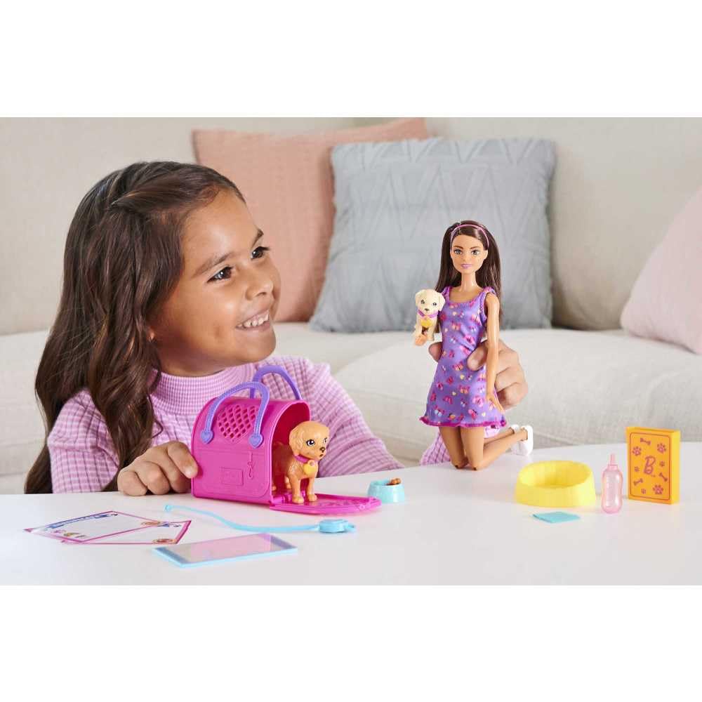 Barbie Pup Adoption color-change feature reveals mood during feeding.