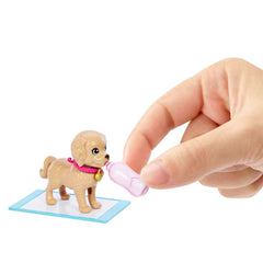 Barbie Pup Adoption puppies drink with a bottle and color-change action.