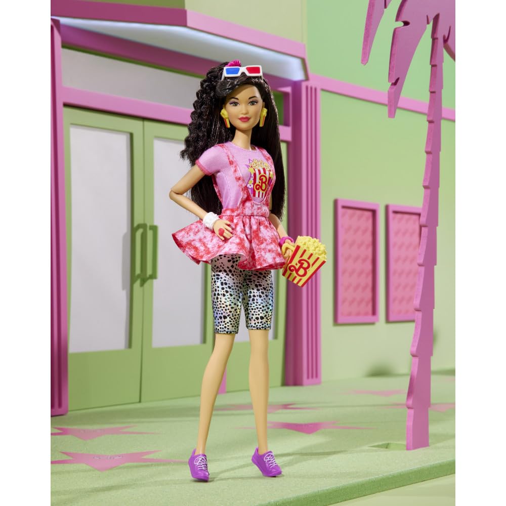 Barbie Rewind doll graphic tee and peplum overshirt for stylish retro look.