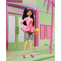 Barbie Rewind doll graphic tee and peplum overshirt for stylish retro look.