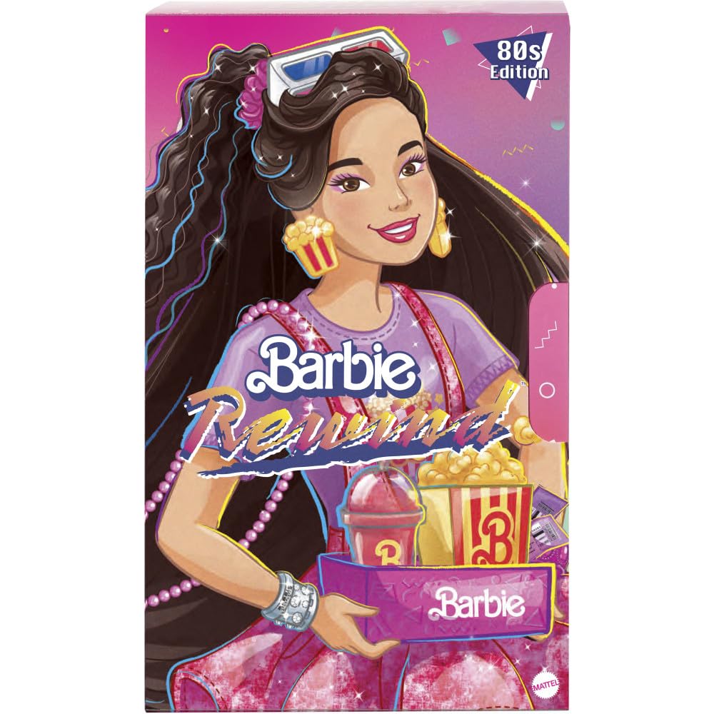 Barbie Rewind doll VHS packaging evokes retro movie-night ambiance for collectors.