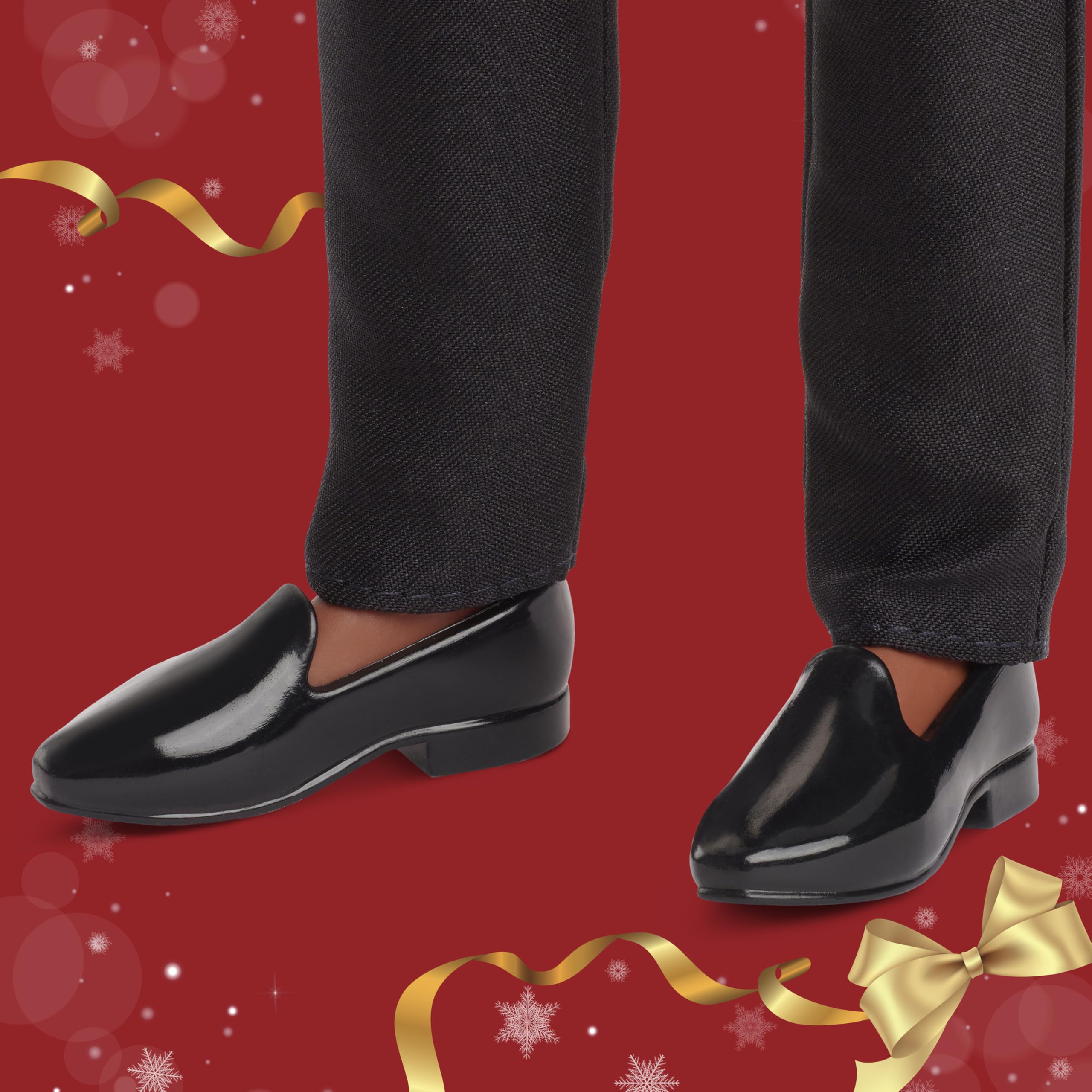 Ken features voluminous dark brown hair for a classic finish
