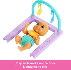 Barbie Skipper with twin babies enables nurturing play and caregiving routines