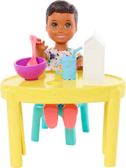 Barbie Skippers Babysitters Inc toddler boy doll ready for storytelling mealtimes.