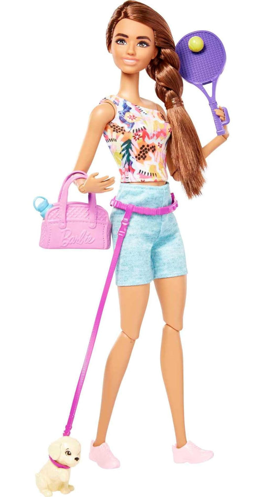 Barbie self-care spa day doll with puppy encourages imaginative pampering play