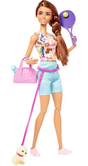 Barbie self-care spa day doll with puppy encourages imaginative pampering play