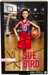 Barbie Hall of Fame Sue Bird doll showcases a collectible keepsake.