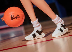Barbie Sue Bird doll with iconic ponytail captures career-ready silhouette.