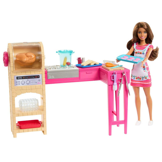 Barbie Teresa recipe-for-friendship kitchen-rotisserie-oven fosters imaginative cooking play