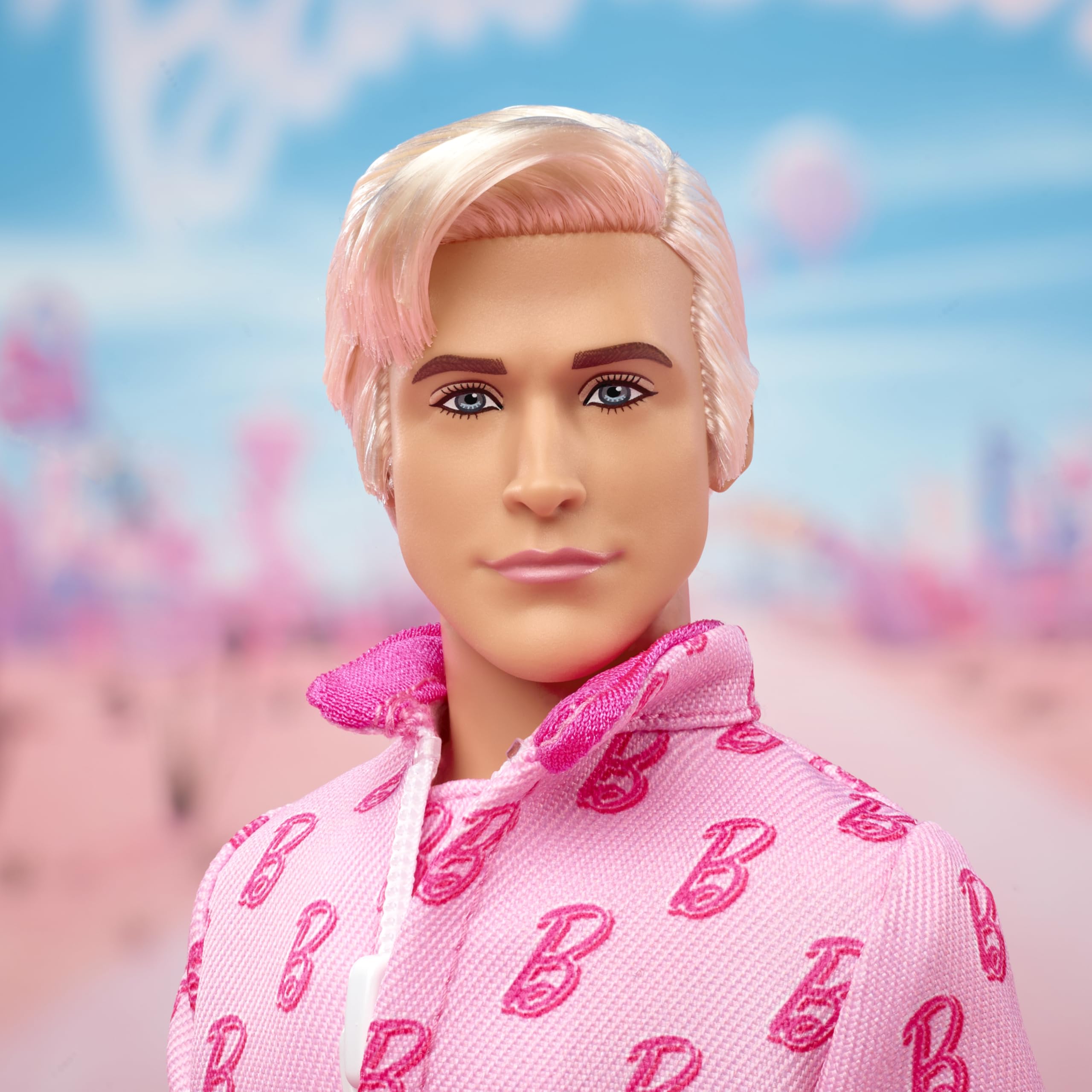 Barbie The Movie Ken white sneakers complement authentic look on display.