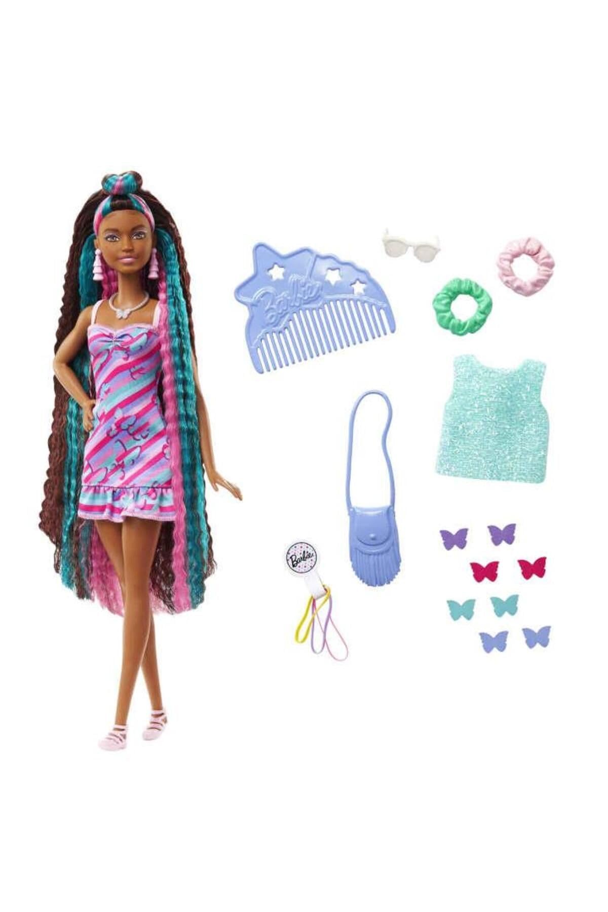 Barbie Totally Hair half top-knot styling adds volume to hairstyles.