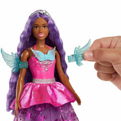 Barbie Touch of Magic Brooklyn star-tulle skirt adds sparkle for magical pretend play.
