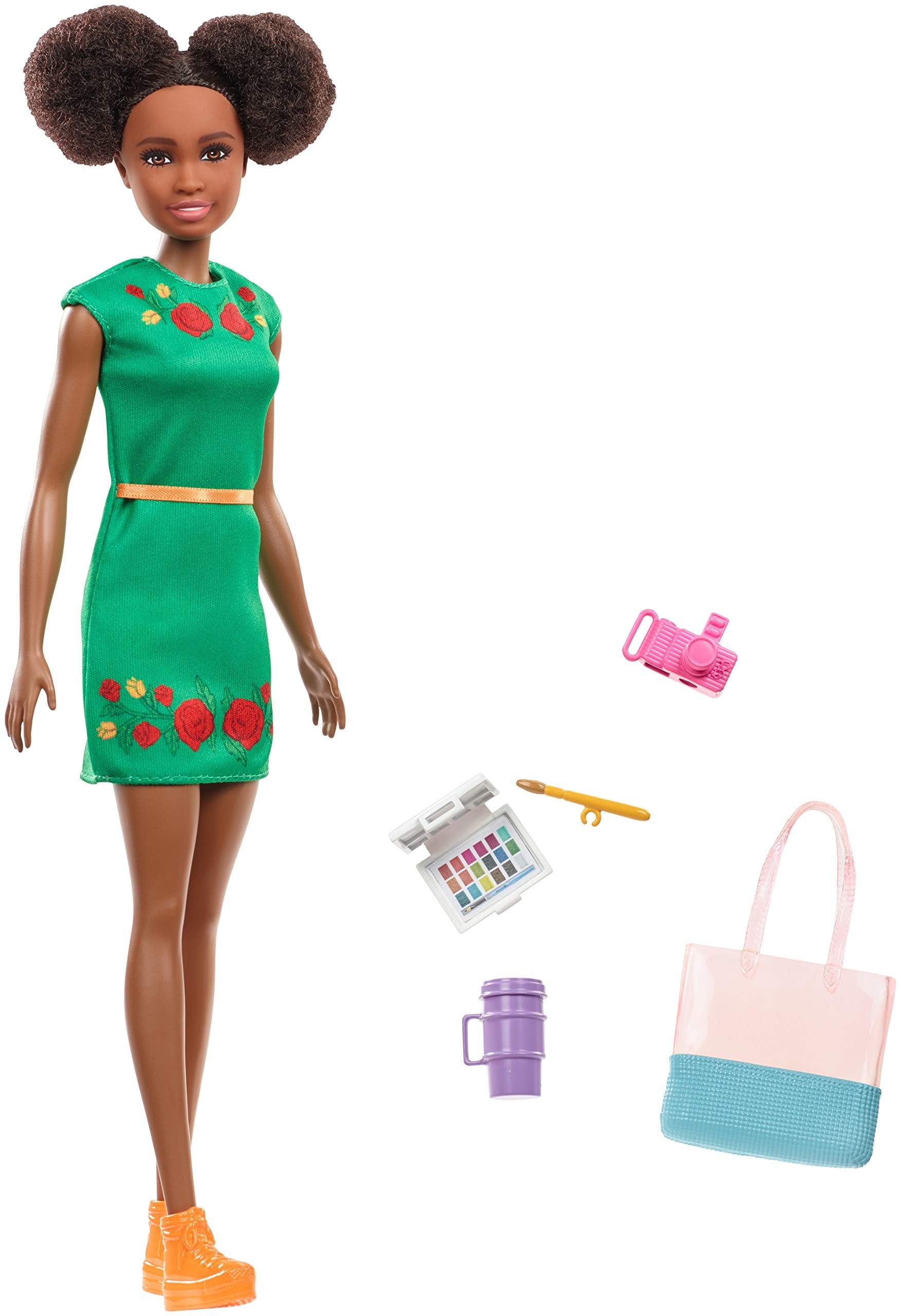 Barbie Travel Nikki doll with kitty ears and brunette hair, ready for imaginative play