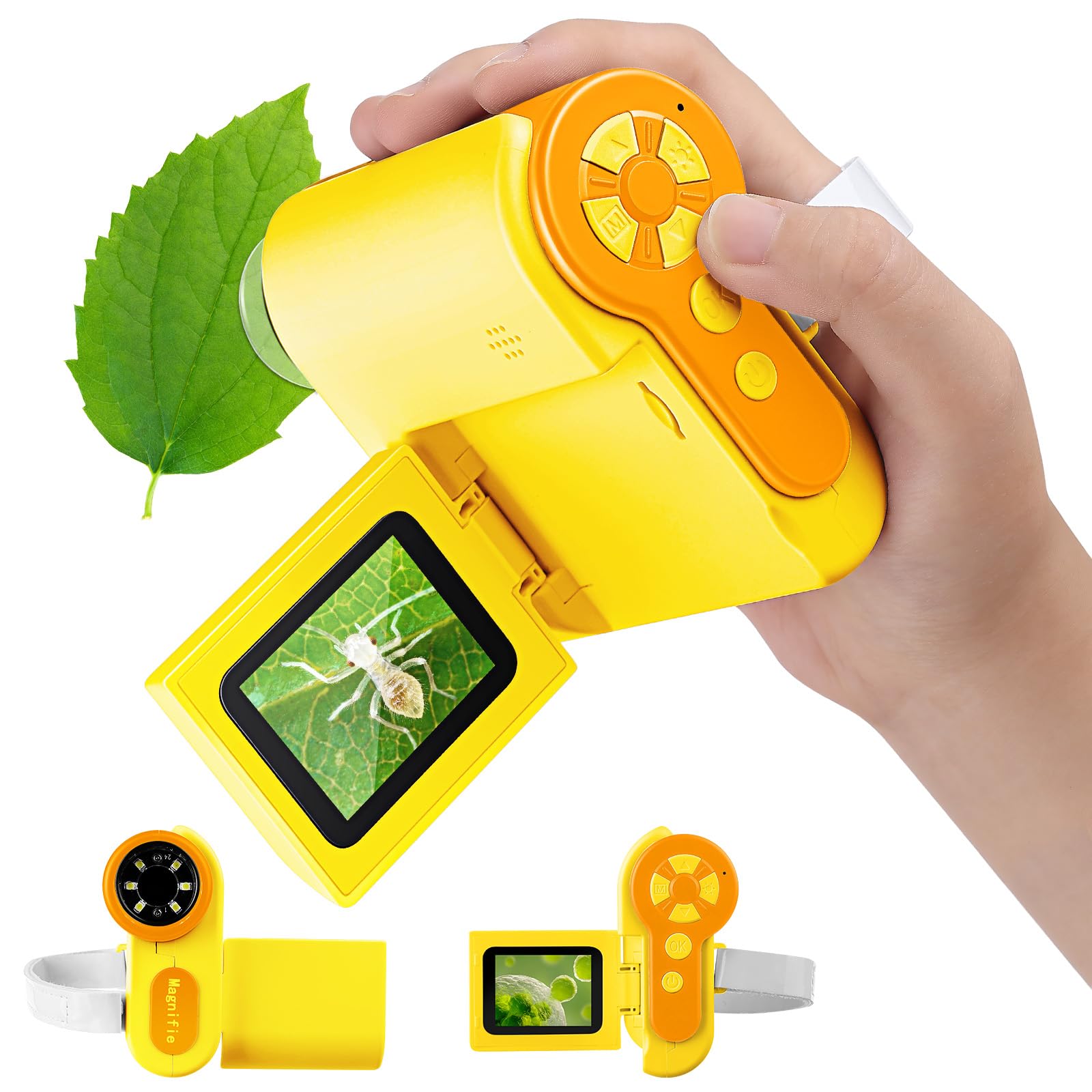 Barchrons 1000X handheld microscope front view highlighting compact design for on-the-go learning
