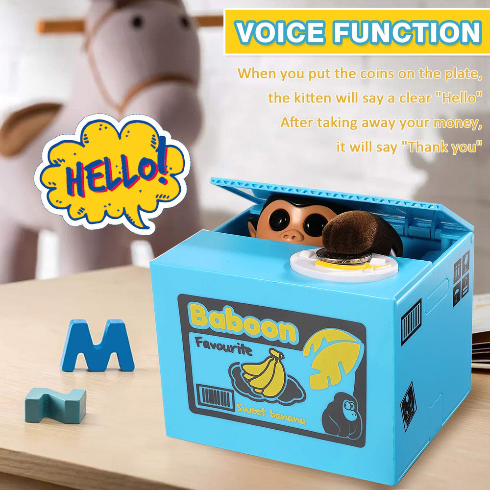Barelove Monkey Piggy Bank voice prompt feature adds engaging reminders during saving