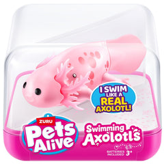 BargainsMania Pets Alive Pink axolotl front view shows playful underwater motion