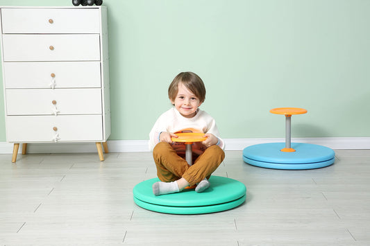 BARNEY KAITE BS Spinner-X indoor play in green promoting safe indoor activity.
