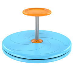 BARNEY KAITE BS Spinner-X blue seated spinner front view for indoor play and balance