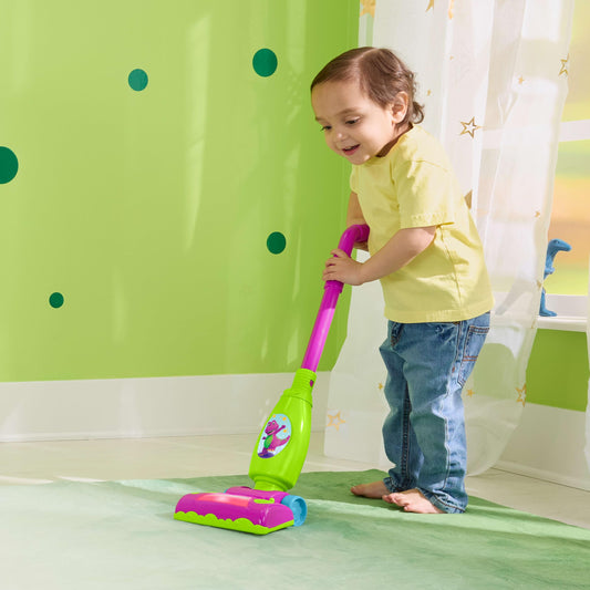 Barney’s World vacuum in Music Time mode invites kids to sing along.