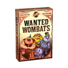 Barrel Aged Games Wanted Wombats card deck on table for quick family fun