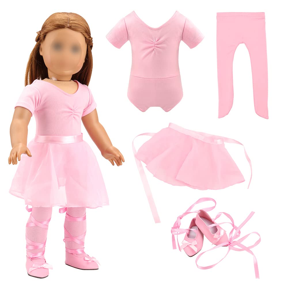BARWA 18-inch doll ballet leotard and tutu set for imaginative play.