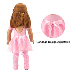 BARWA ballet shoes for 18-inch dolls, easy to slip on.