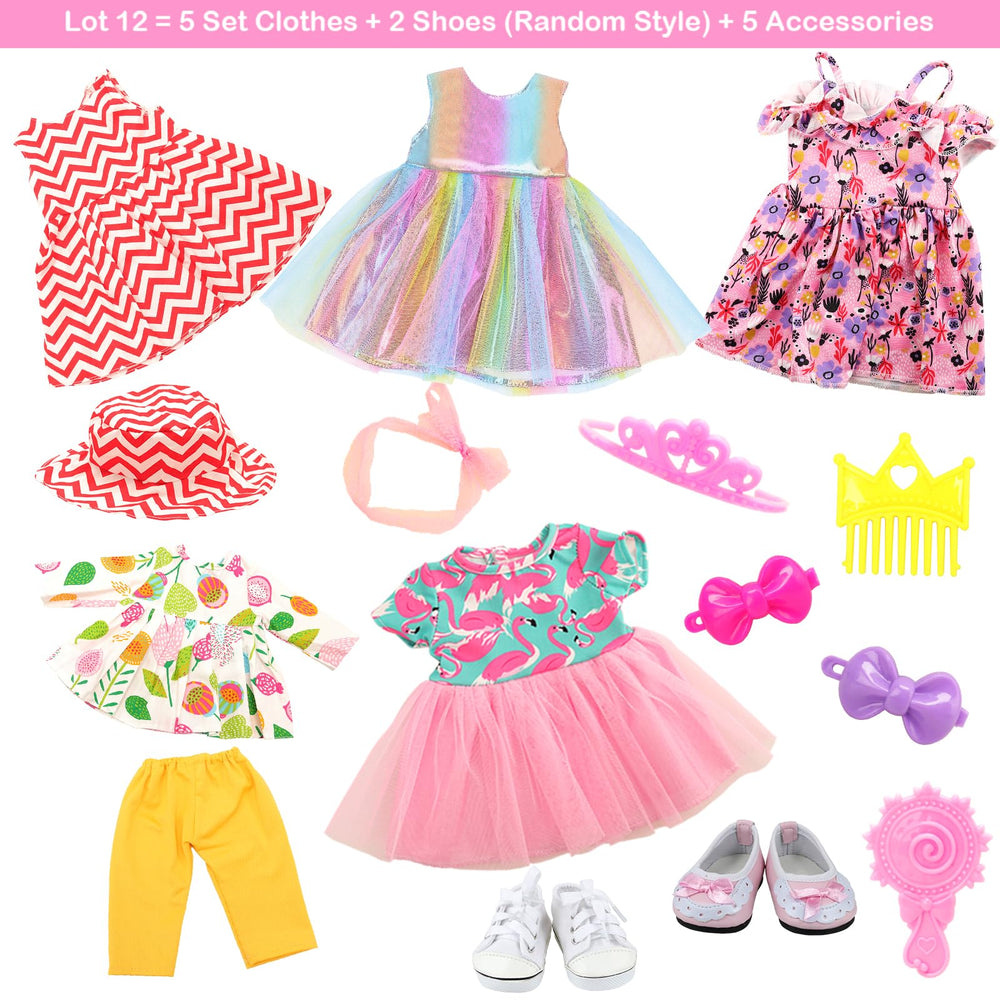 BARWA 18-inch doll outfits collection — quick Velcro styling for small hands.