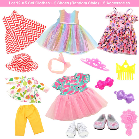 BARWA 18-inch doll outfits collection — quick Velcro styling for small hands.
