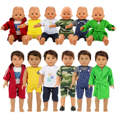 BARWA boy doll outfits six daily casual looks for easy dressing on 14-16 inch dolls