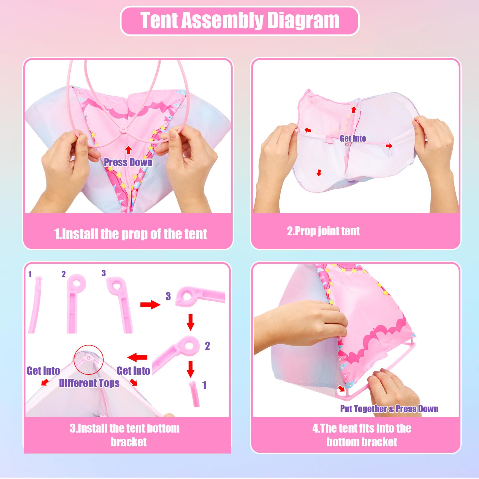 BARWA campsite doll tent and placemat setup for cozy playtime scenes.