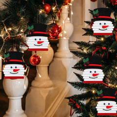Barydat finished snowman wooden ornament ready to hang on tree