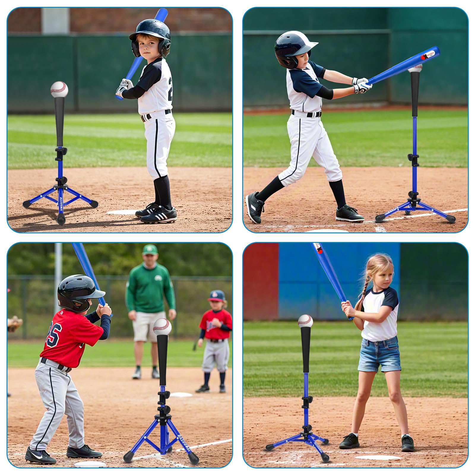 BaseGoal branding shown on sturdy practice equipment.