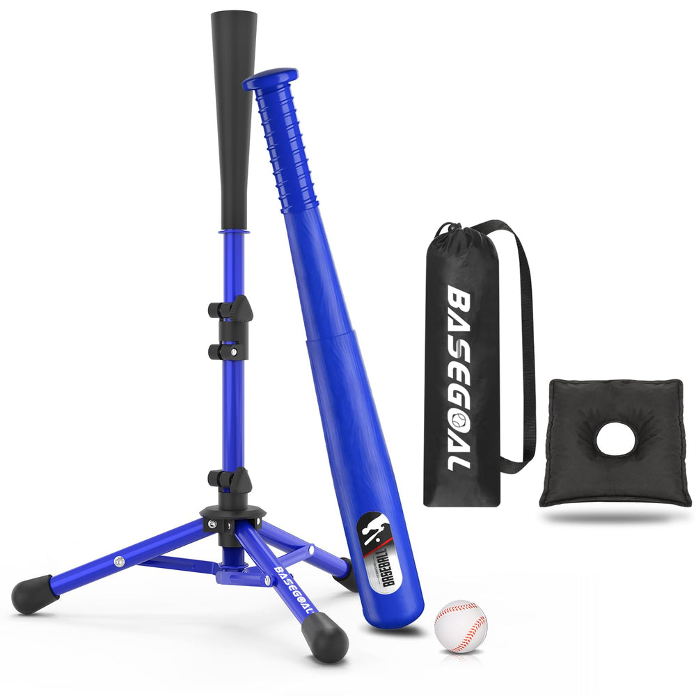 BaseGoal kids baseball tee on a stable stand for steady practice.