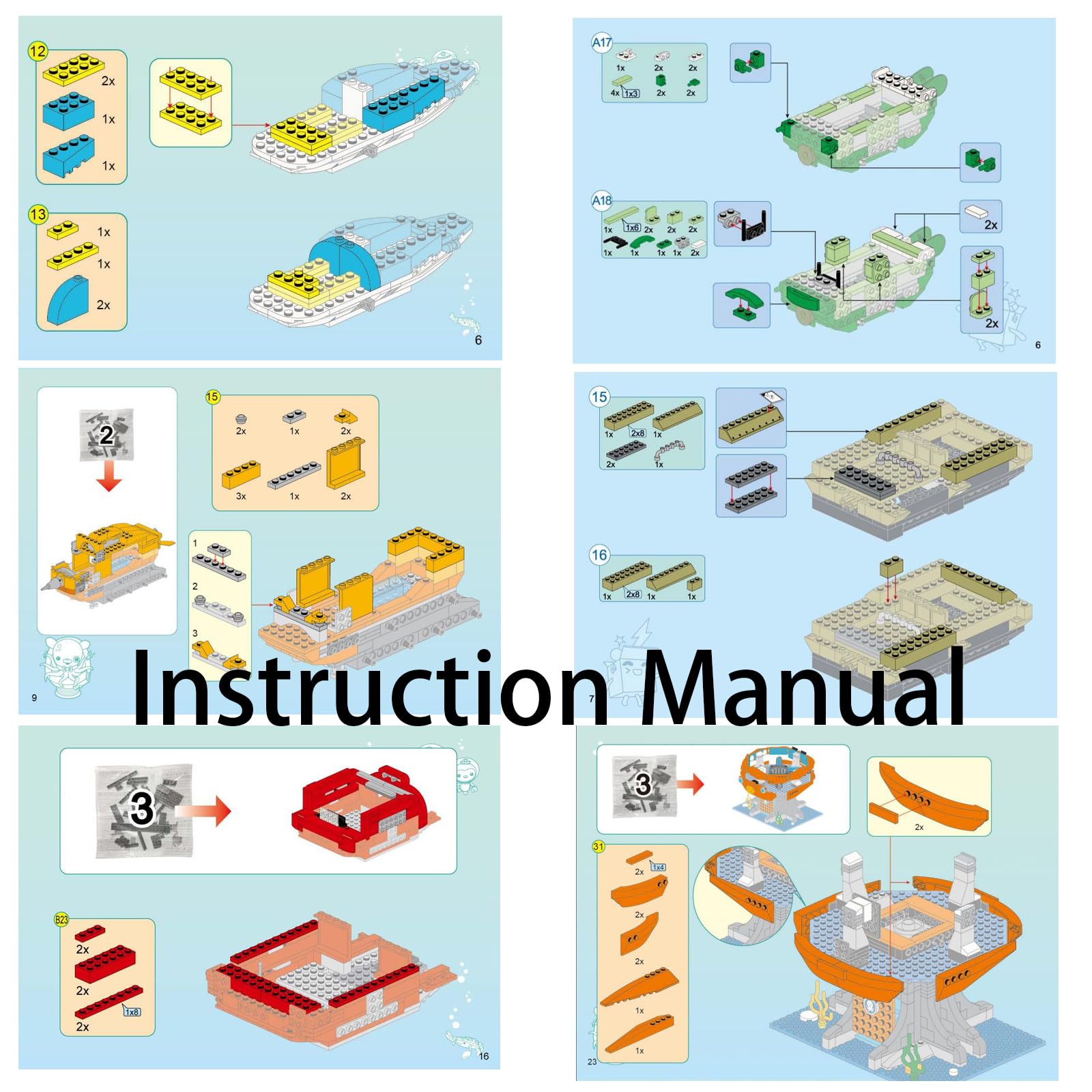 BASEPLATES Barnacles figure with bricks for ocean exploration play.