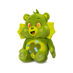 Good Luck Bear plush posed with cozy bedtime reading setup for cuddles