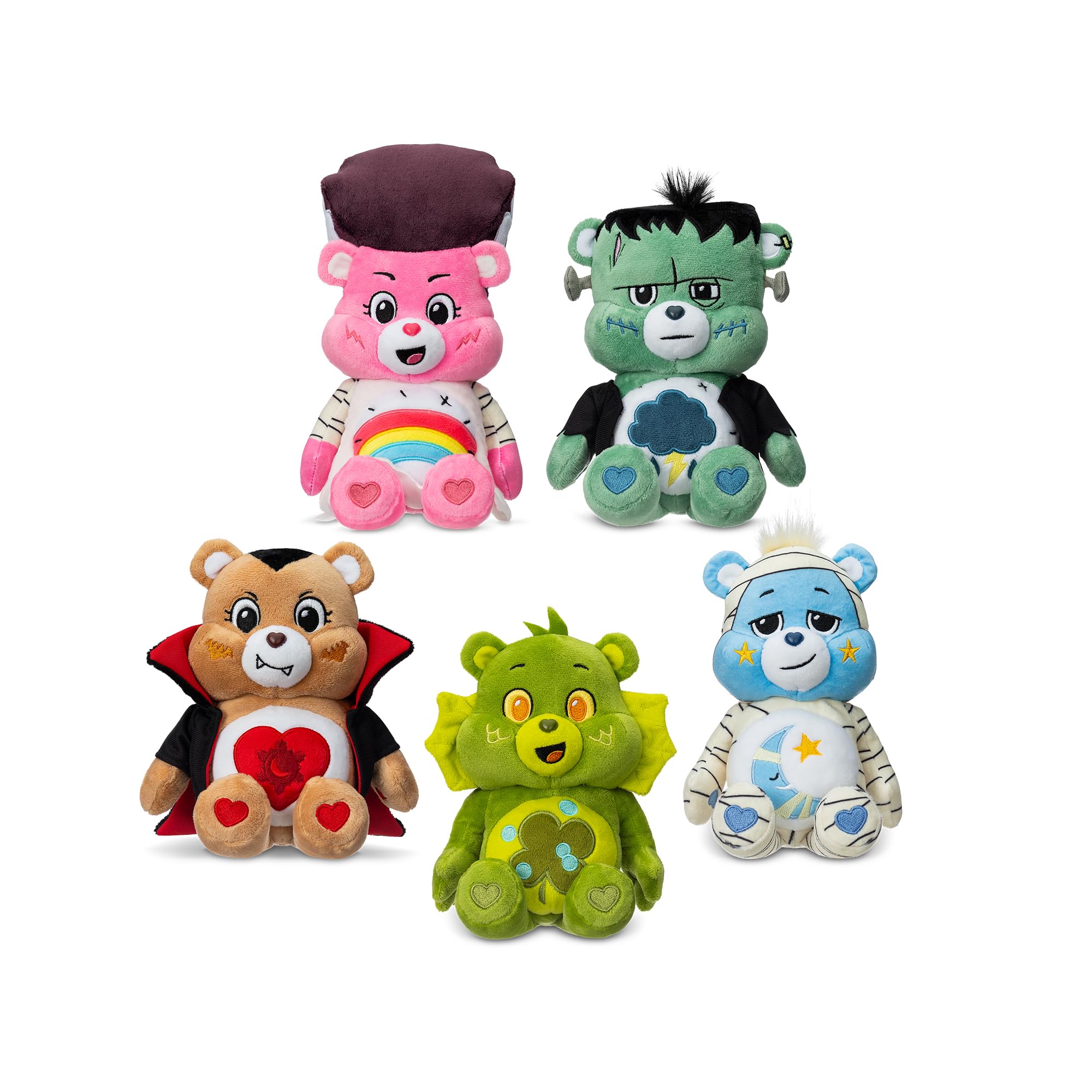 Basic Fun Care Bears Universal Monsters plush set, soft materials ideal for kids ages 4+