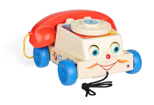 Basic Fun Fisher-Price Chatter Phone with rolling eyes ready for pretend calls
