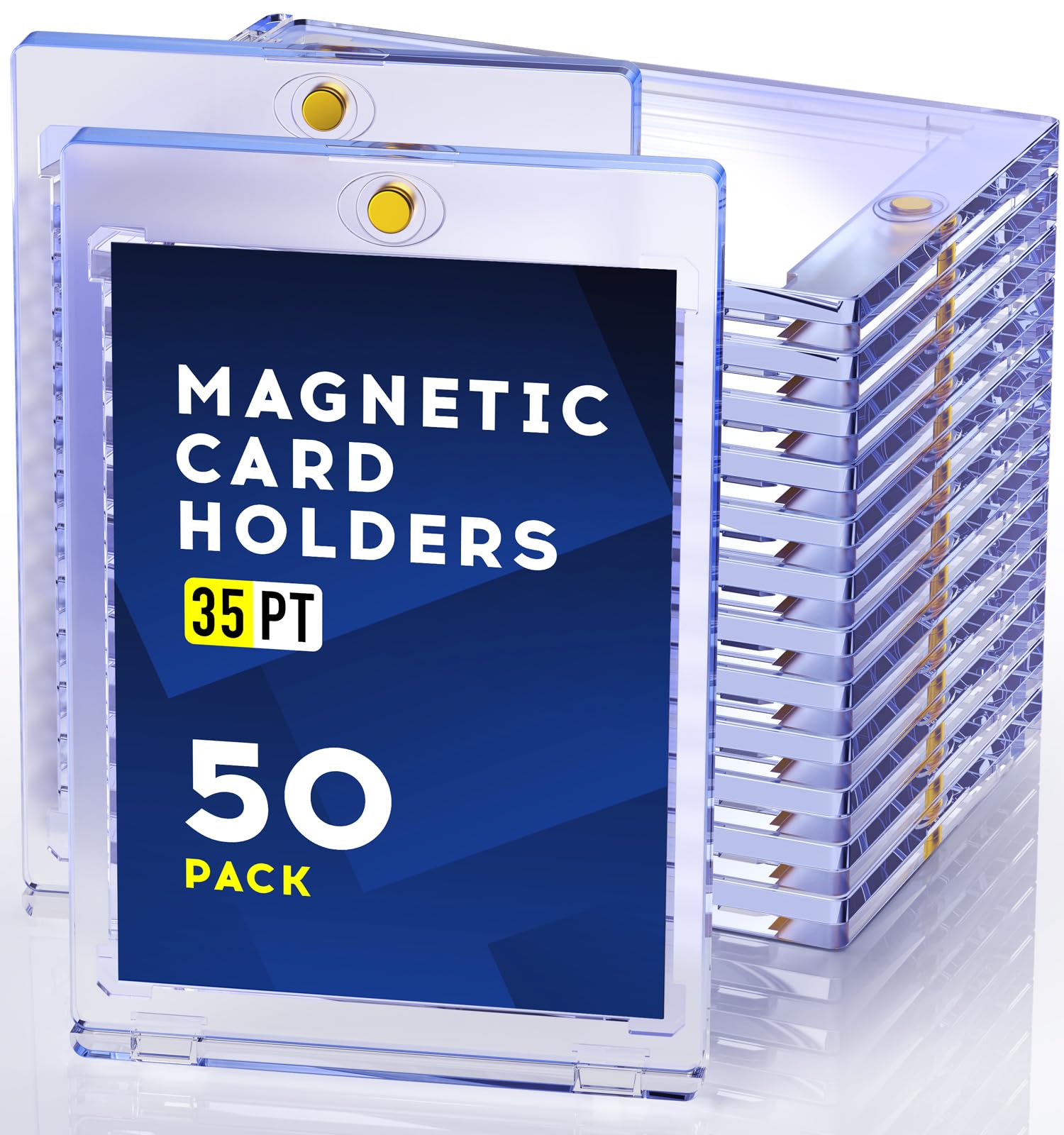 Basthalan 50ct magnetic card holder front view with secure magnetic closure for card protection