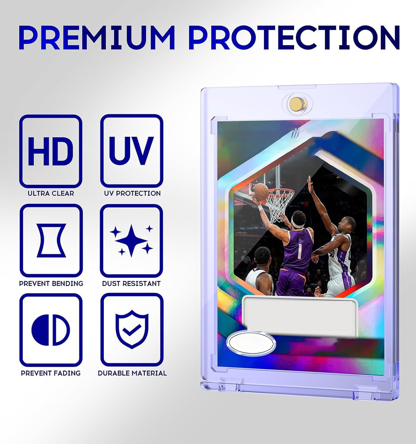 Basthalan 50ct magnetic card holder interior view with precise inner dimensions