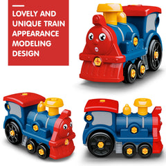 BASUN DIY Assembly Parts show train and truck pieces for STEM learning