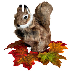 Basuo-9Q realistic squirrel figurine with lifelike fur on display shelf