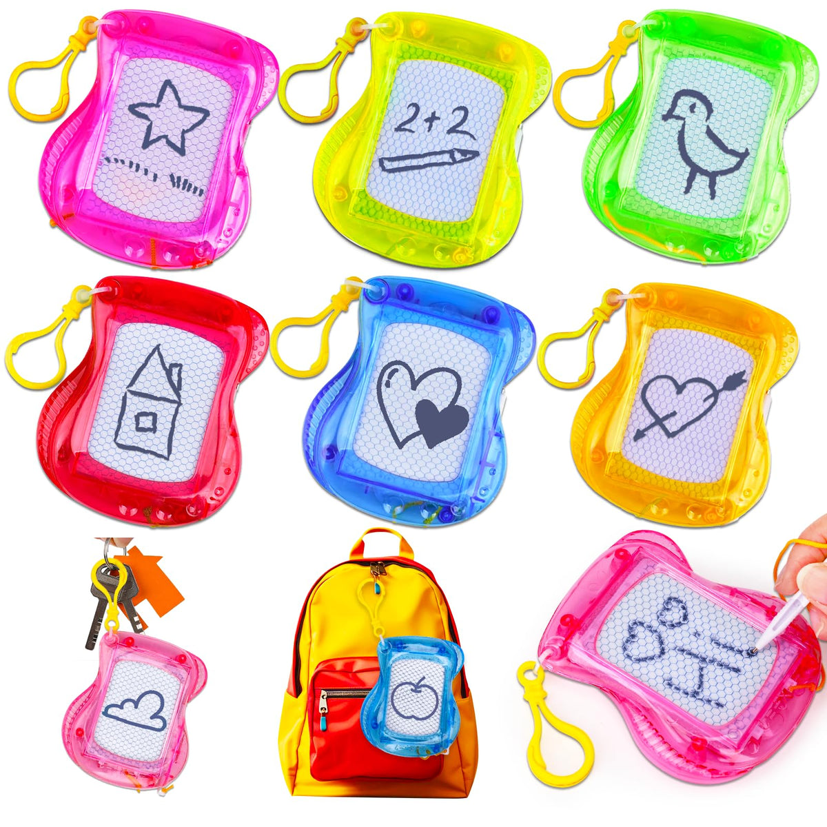 Basytodio 16pcs mini magnetic drawing boards in a colorful set, sparks creativity at parties